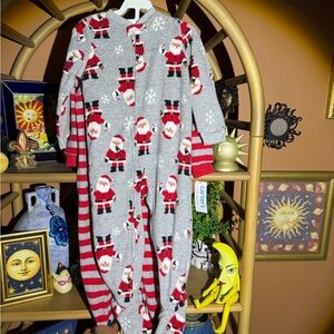 Carter's Festive Santa Gray and Red Onesie